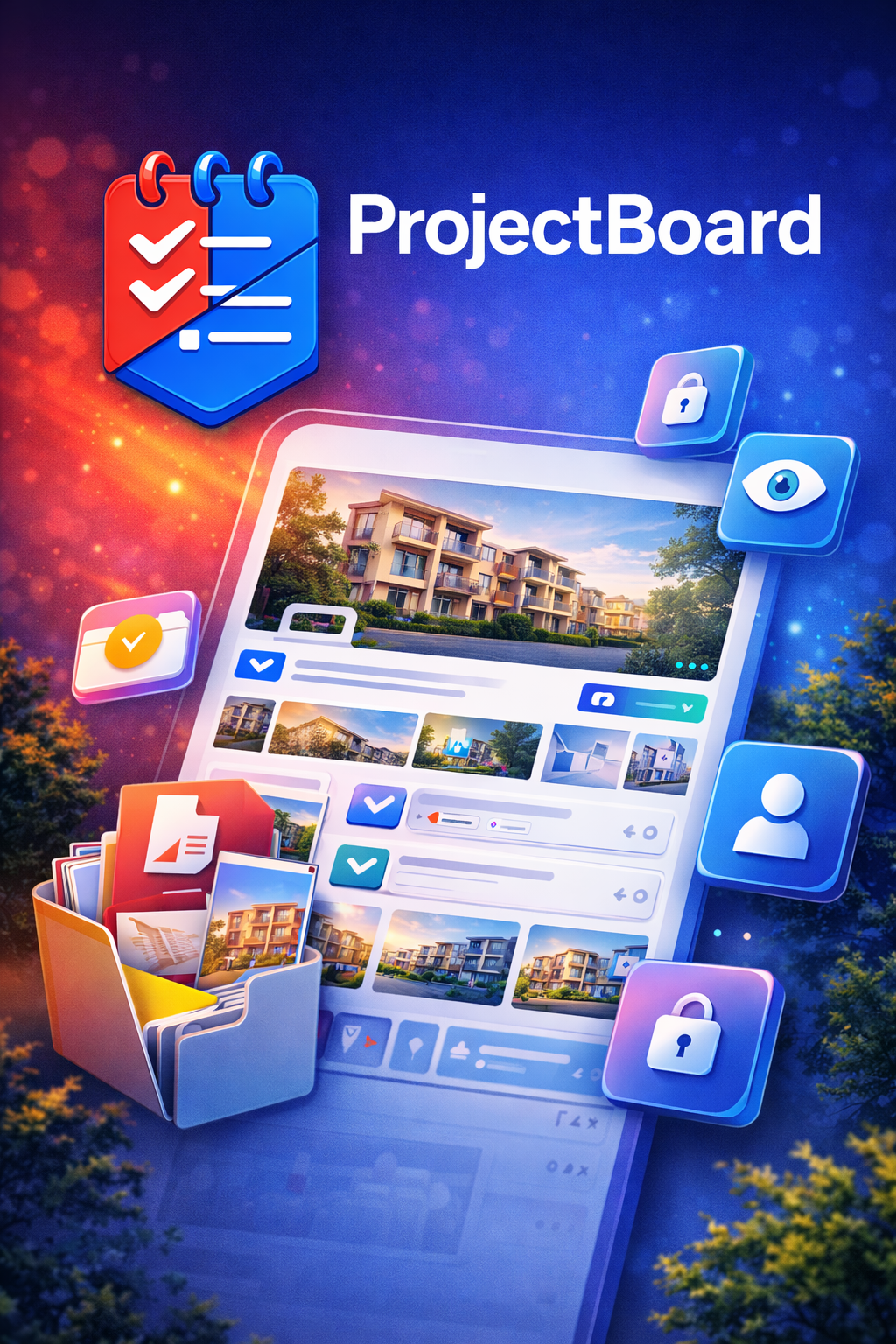 Customer portal view showing gated brochures and updates feed